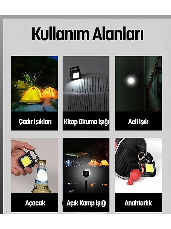ÇOK İŞLEVLİ MİNİ FENER,ANAHTARLIK - Görsel 2